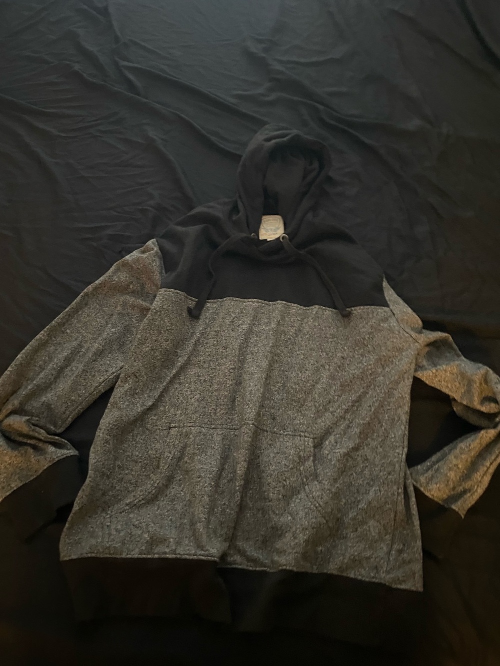 90s Retro Black and Gray Hoodie